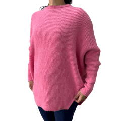 Blusa Anselmi 19050 Maxi Pull com gola Rosa