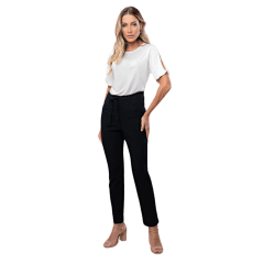 Blusa Rosa Tatuada 9919 Malha Linho Manga Torcida