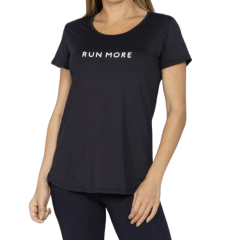 Blusa Run More 01625 Alongada em tecido Fly Preto