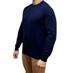 Blusão Anselmi 12618 Gola Redonda Azul Marinho