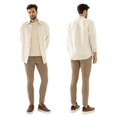 Calça Visual 251763 Slim Masculina Caqui