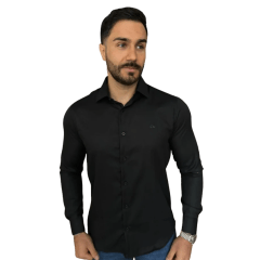 Camisa Ogochi 001520072 ML Essencial Slim Preto