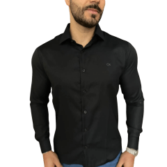 Camisa Ogochi 001520072 ML Essencial Slim Preto