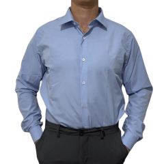 Camisa Ogochi 1520072 ML Slim Essencial Azul Camisa Ogochi 1520072 ML Slim Essencial Azul
