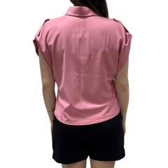Camisa Rosa Tatuada 10552 Supreme Flow Bolsos Rosa Jass