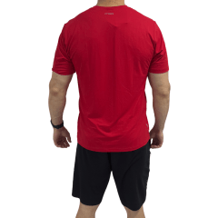 Camiseta Praxis 221 tecido PET Dry com proteção UV Vermelho