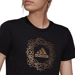 Camiseta Adidas H14685 T-Shirts em Algodão com Logo Adidas Metalizada
