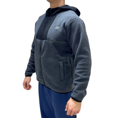Casaco New Balance MJ43517B Fleece com Bolsos Internos Cinza