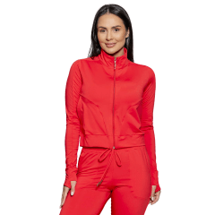 Casaco Run More 14274 Tecido Thermo com Gola Vermelho