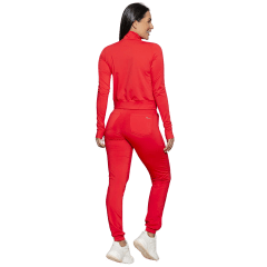 Casaco Run More 14274 Tecido Thermo com Gola Vermelho