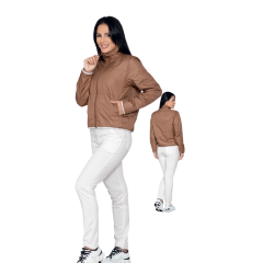 Casaco Run More 14314 Tecido Poly Asia Marrom