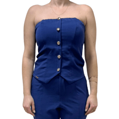 Colete Rosa Tatuada 10528 Armani Tomara que Caia Azul Marinho