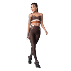 Legging Rosa Tatuada 1063802 Starshine com Vivo Color Café
