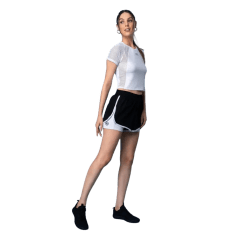 Short Rosa Tatuada 10617 Corta Vento Sobreposto Preto
